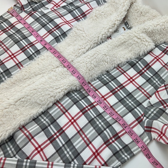 Pottery Barn Holland Plaid Robe Size Large/Extra Large Sherpa Trim - Picture 9 of 13
